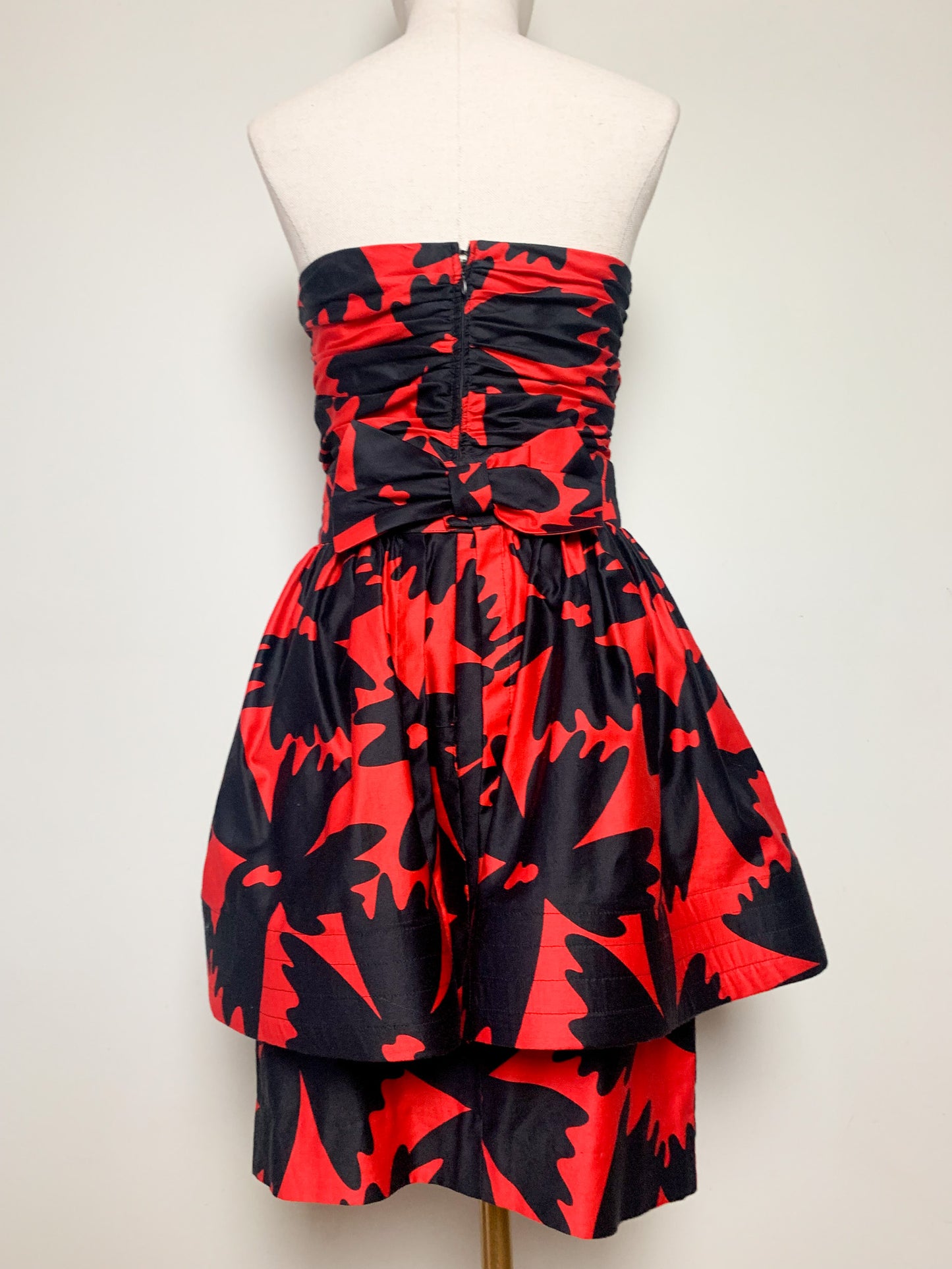 Robe bustier 2 en 1 noire et rouge vintage Lilian Fell