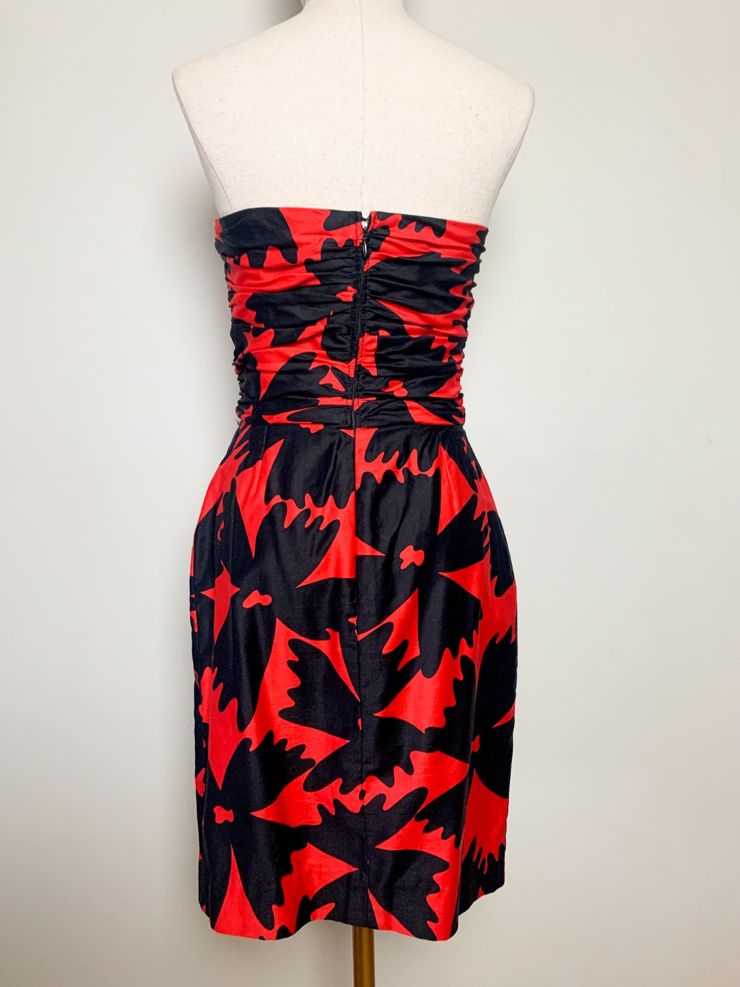 Robe bustier 2 en 1 noire et rouge vintage Lilian Fell