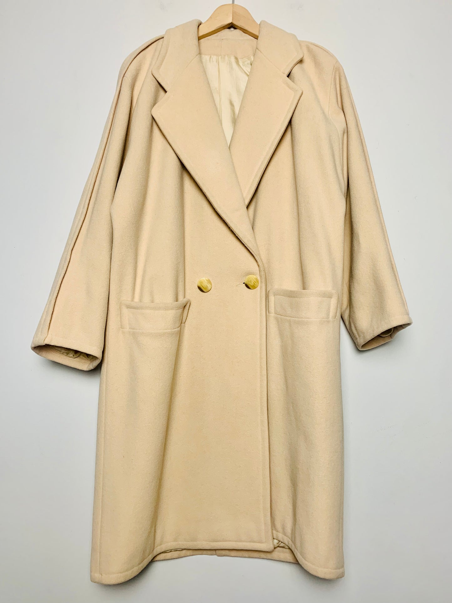 Manteau Vintage en Laine Fabriqué en France - Butter Yellow - T. 38