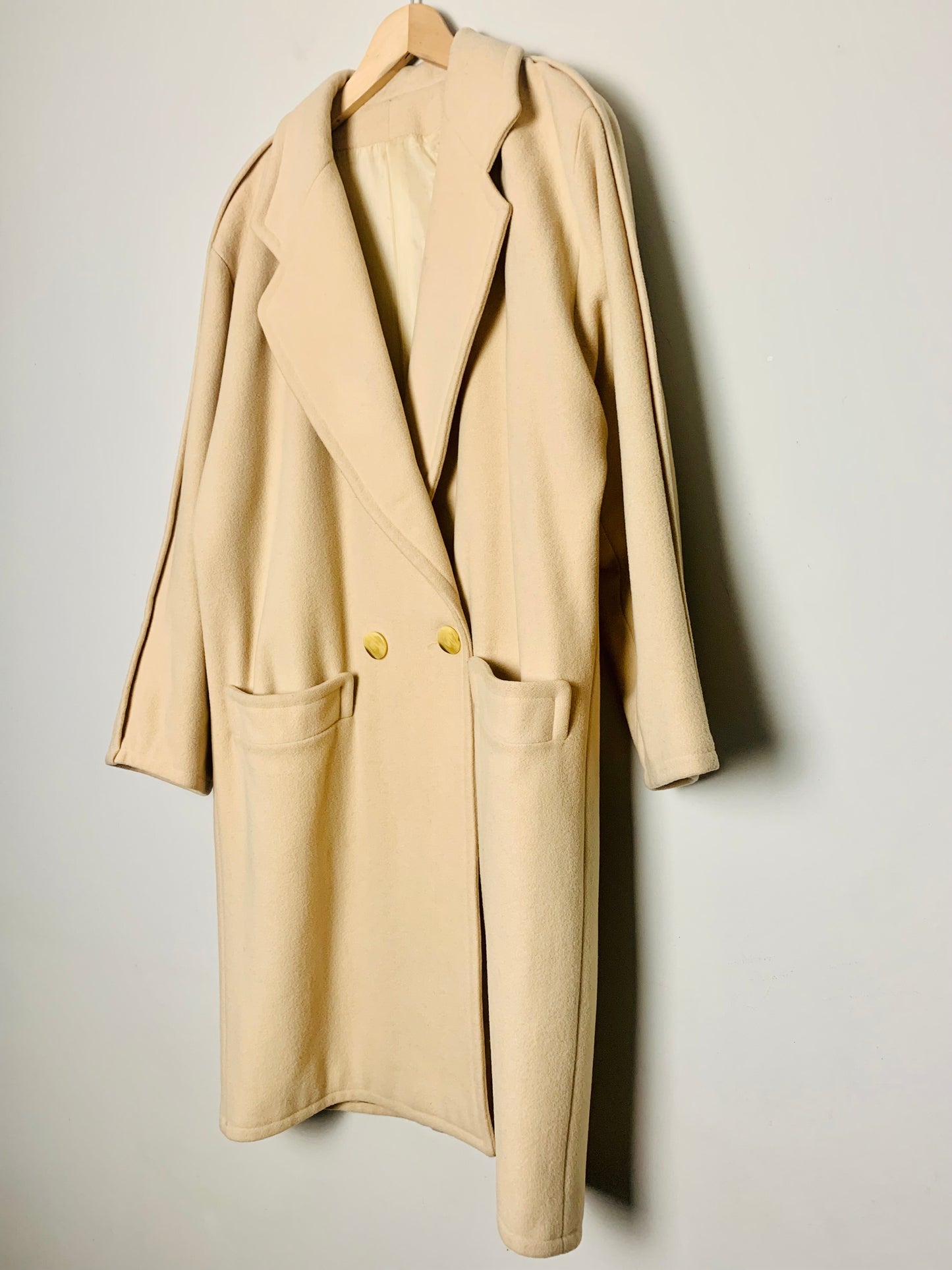 Manteau Vintage en Laine Fabriqué en France - Butter Yellow - T. 38