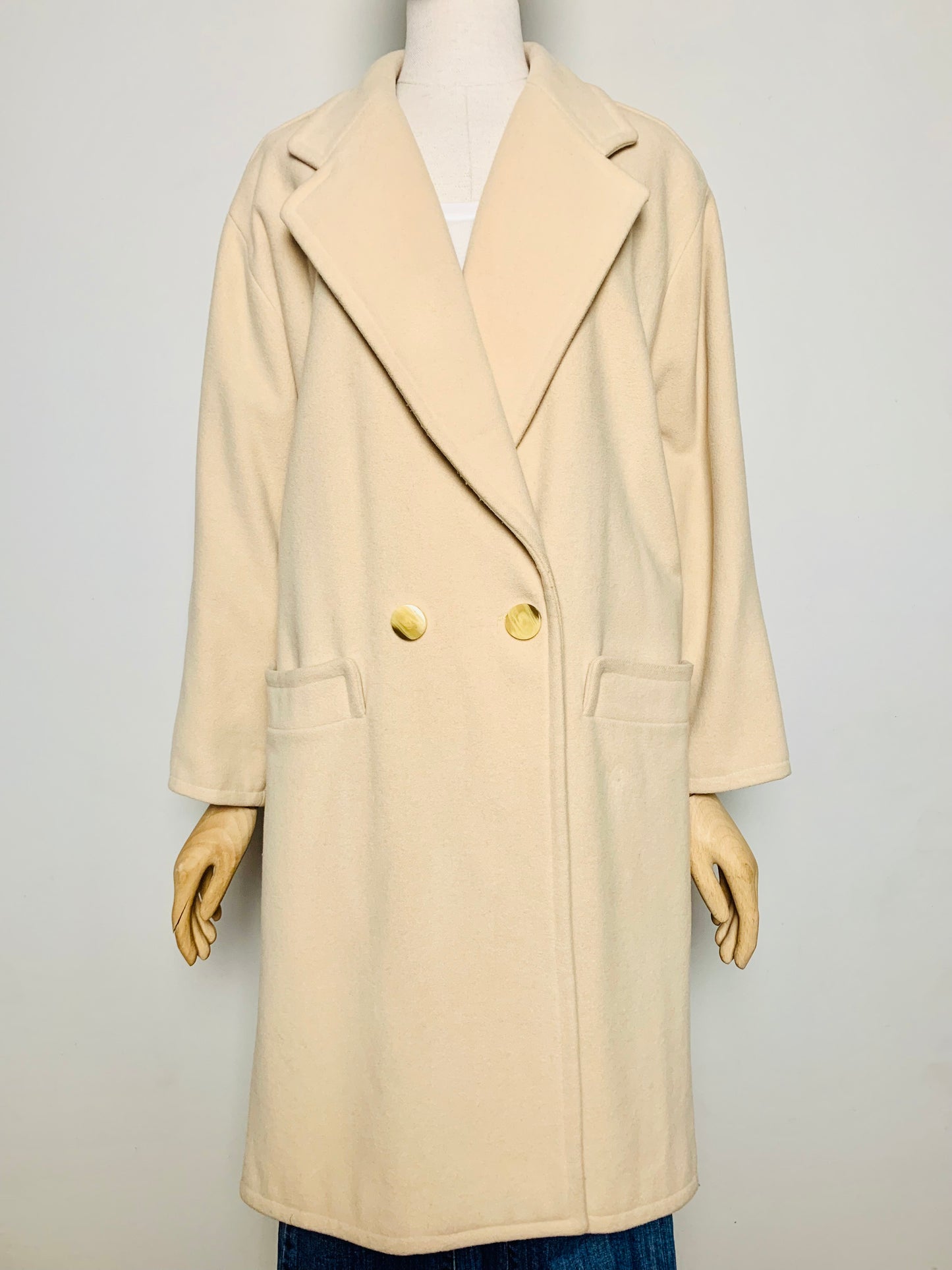 Manteau Vintage en Laine Fabriqué en France - Butter Yellow - T. 38
