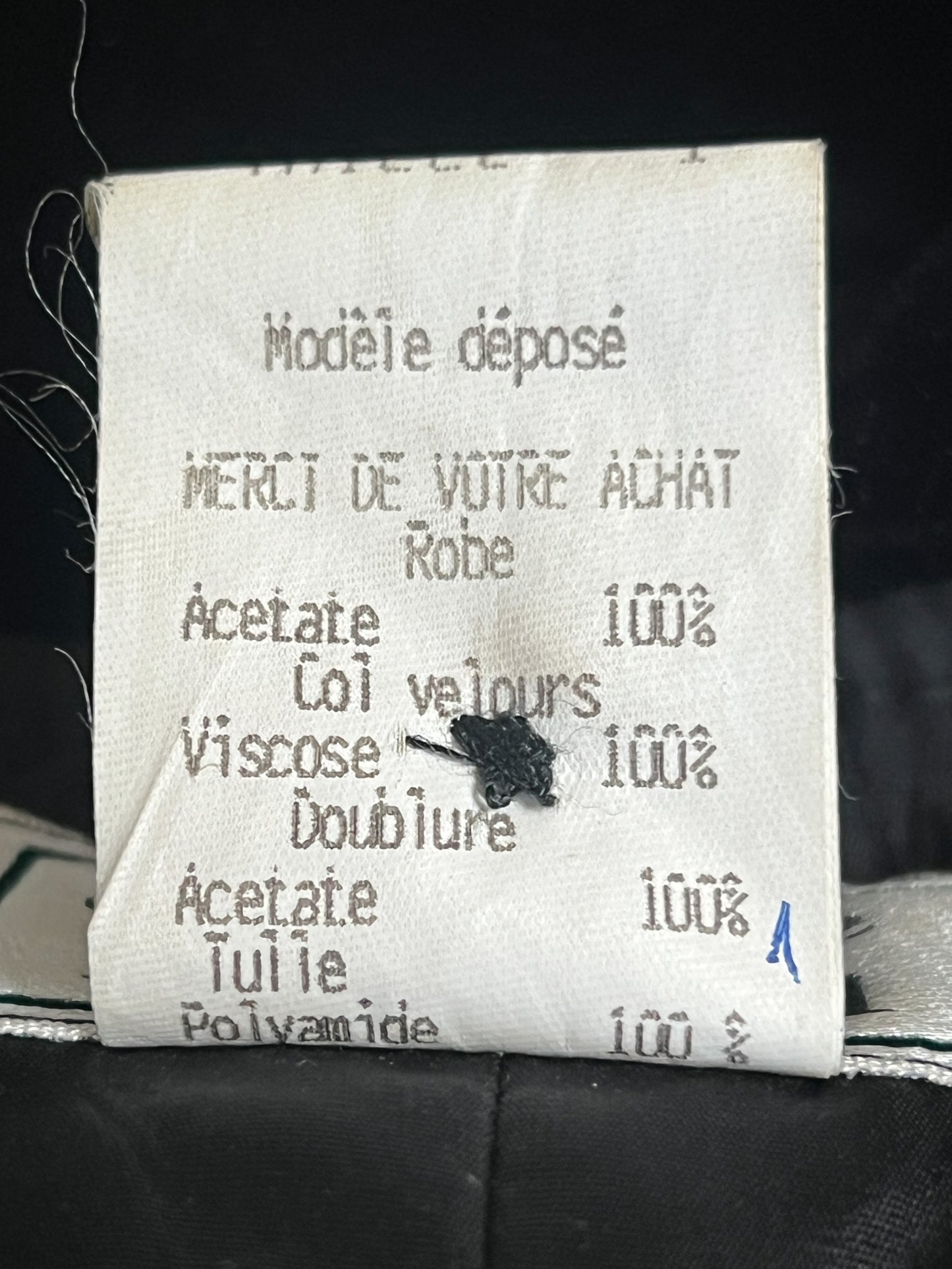 Robe Cocktail Vintage années 80 - Velours & Tulle -Nœud au dos - T 36 (S)