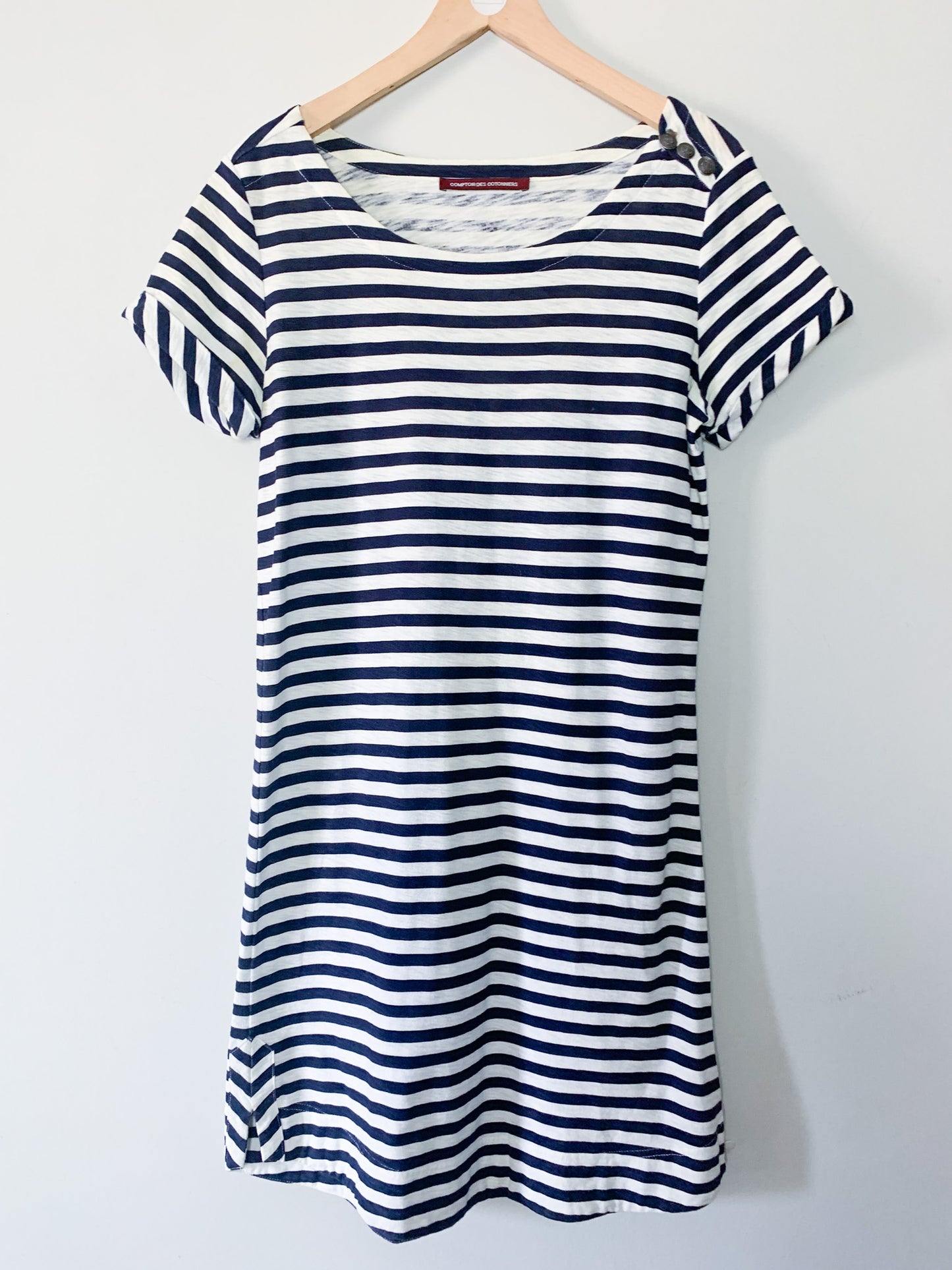 Robe Marinière Manches courtes – rayée bleu marine et blanc - 100% Coton - Gamelan Comptoir des Cotonniers T38