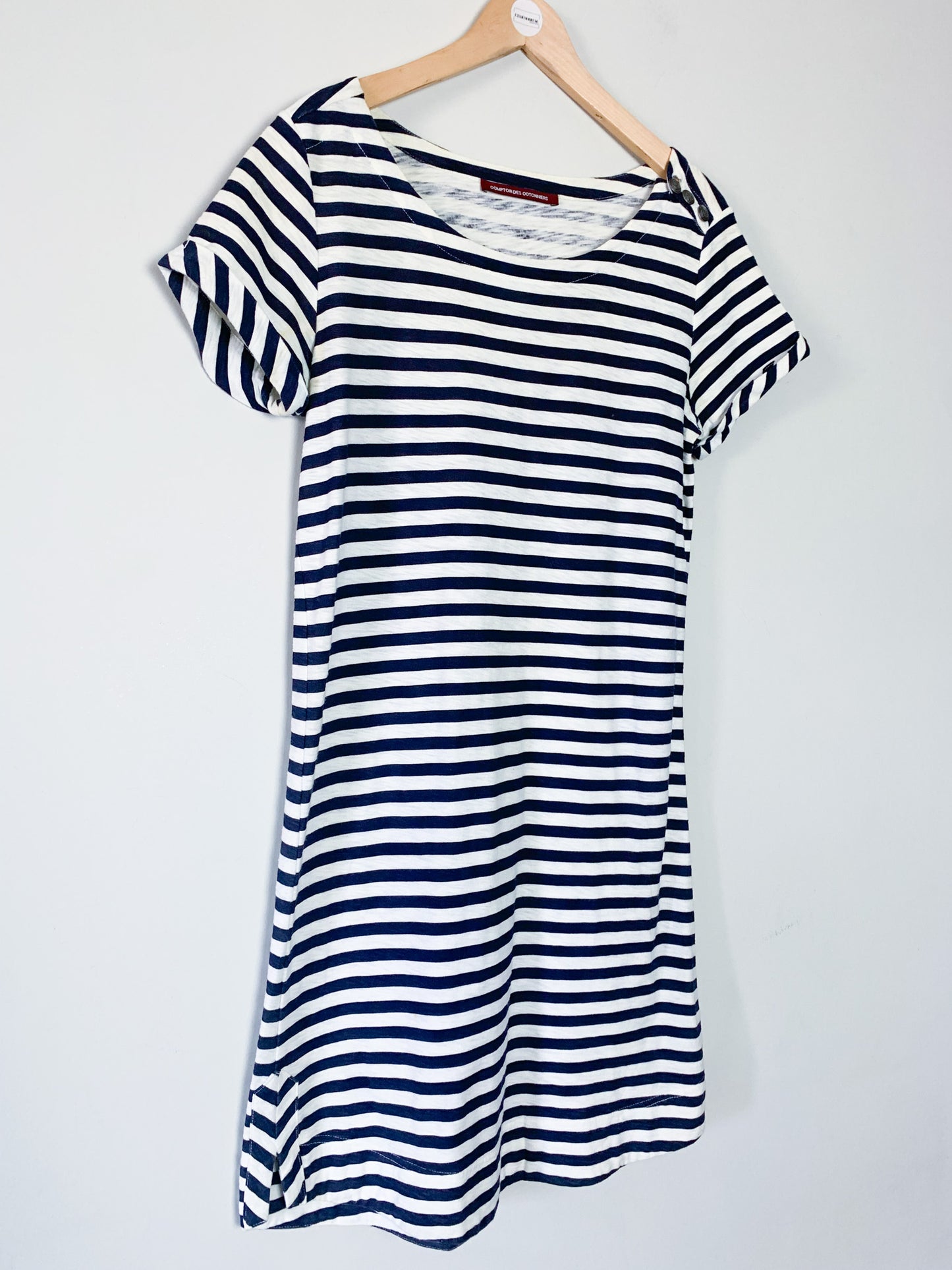 Robe Marinière Manches courtes – rayée bleu marine et blanc - 100% Coton - Gamelan Comptoir des Cotonniers T38