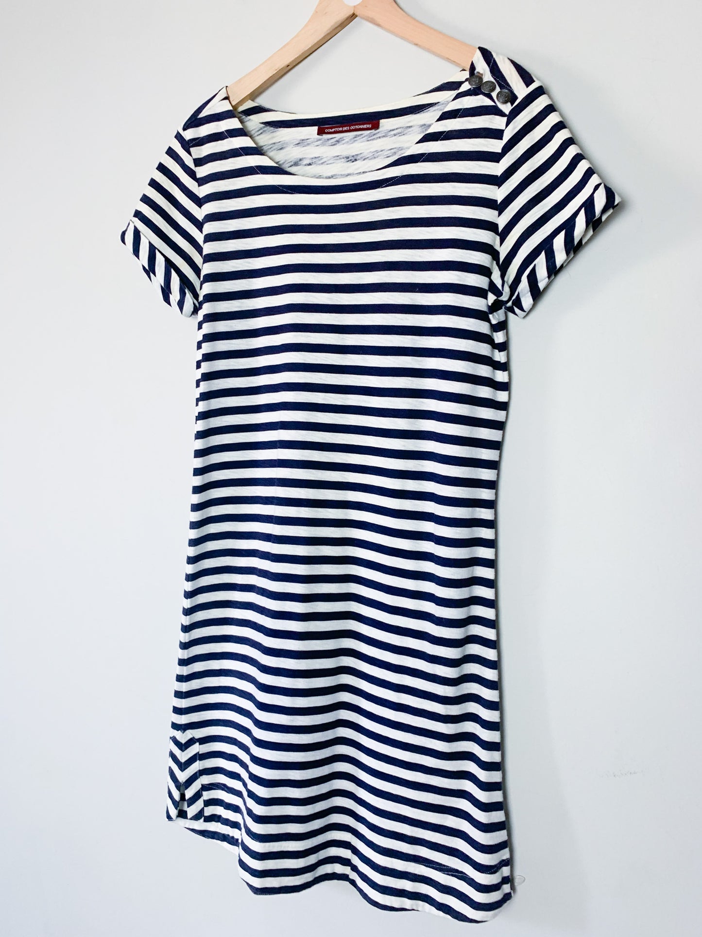 Robe Marinière Manches courtes – rayée bleu marine et blanc - 100% Coton - Gamelan Comptoir des Cotonniers T38