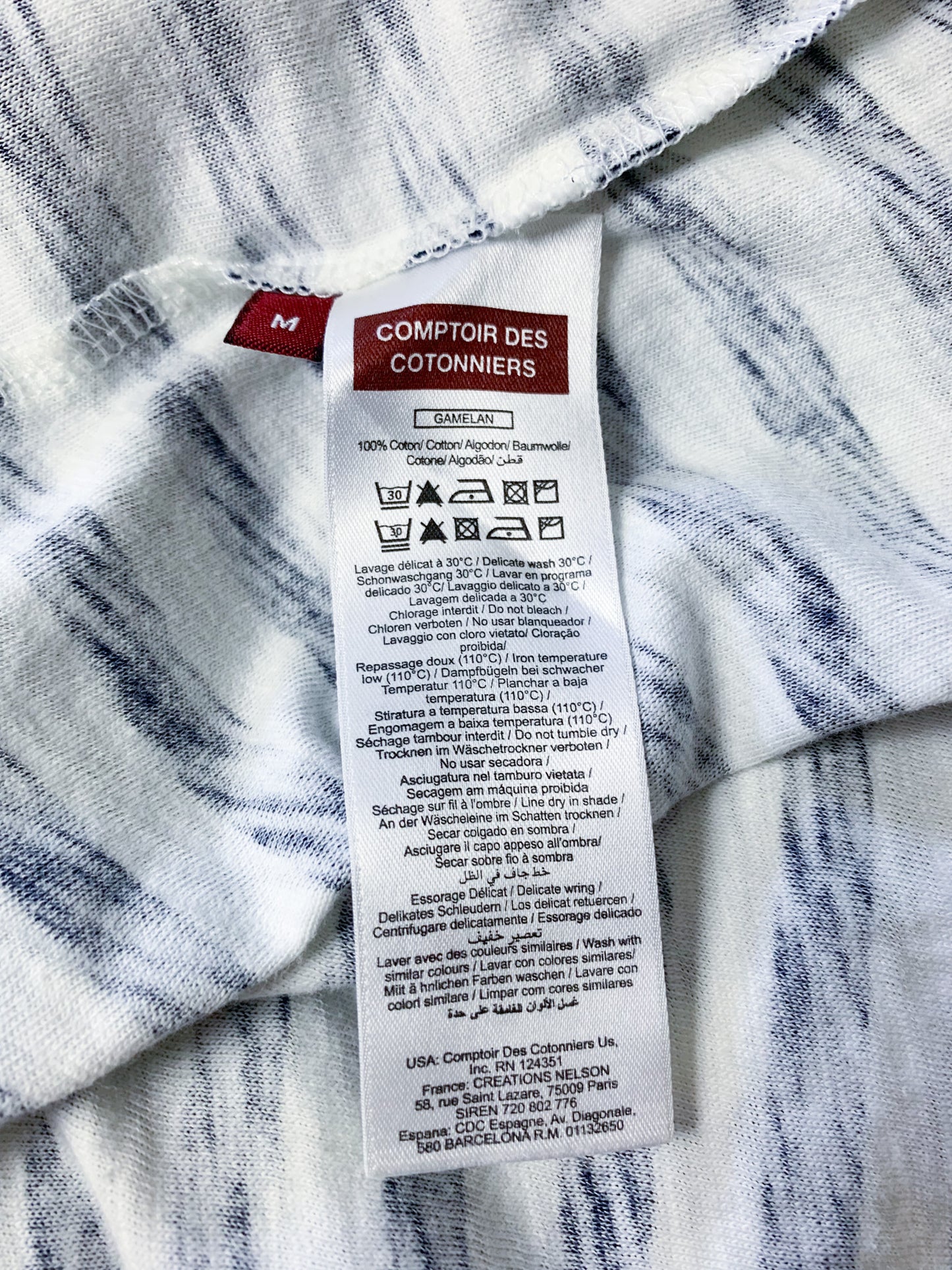 Robe Marinière Manches courtes – rayée bleu marine et blanc - 100% Coton - Gamelan Comptoir des Cotonniers T38