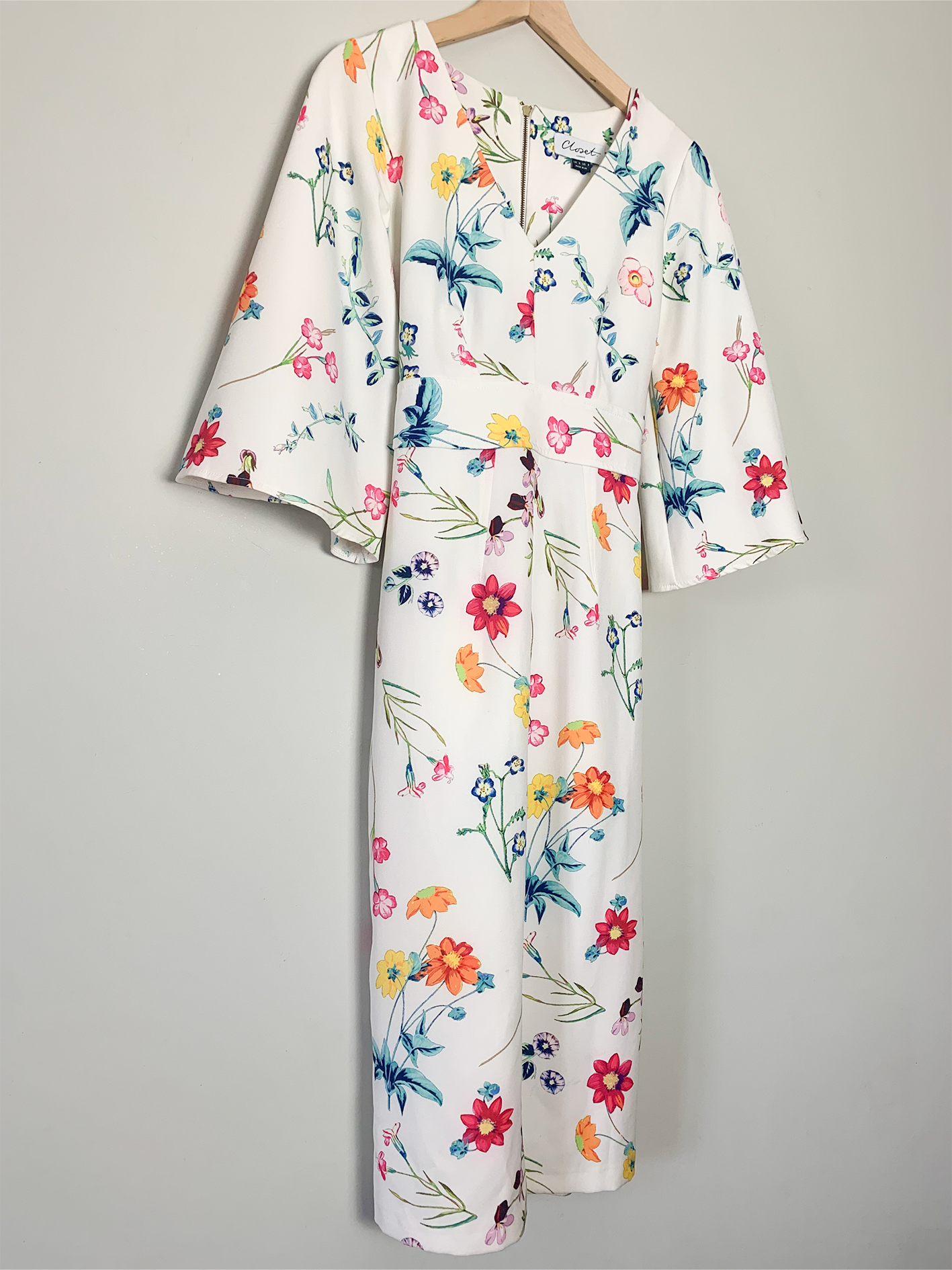 Robe chic blanche imprimée fleurs Closet