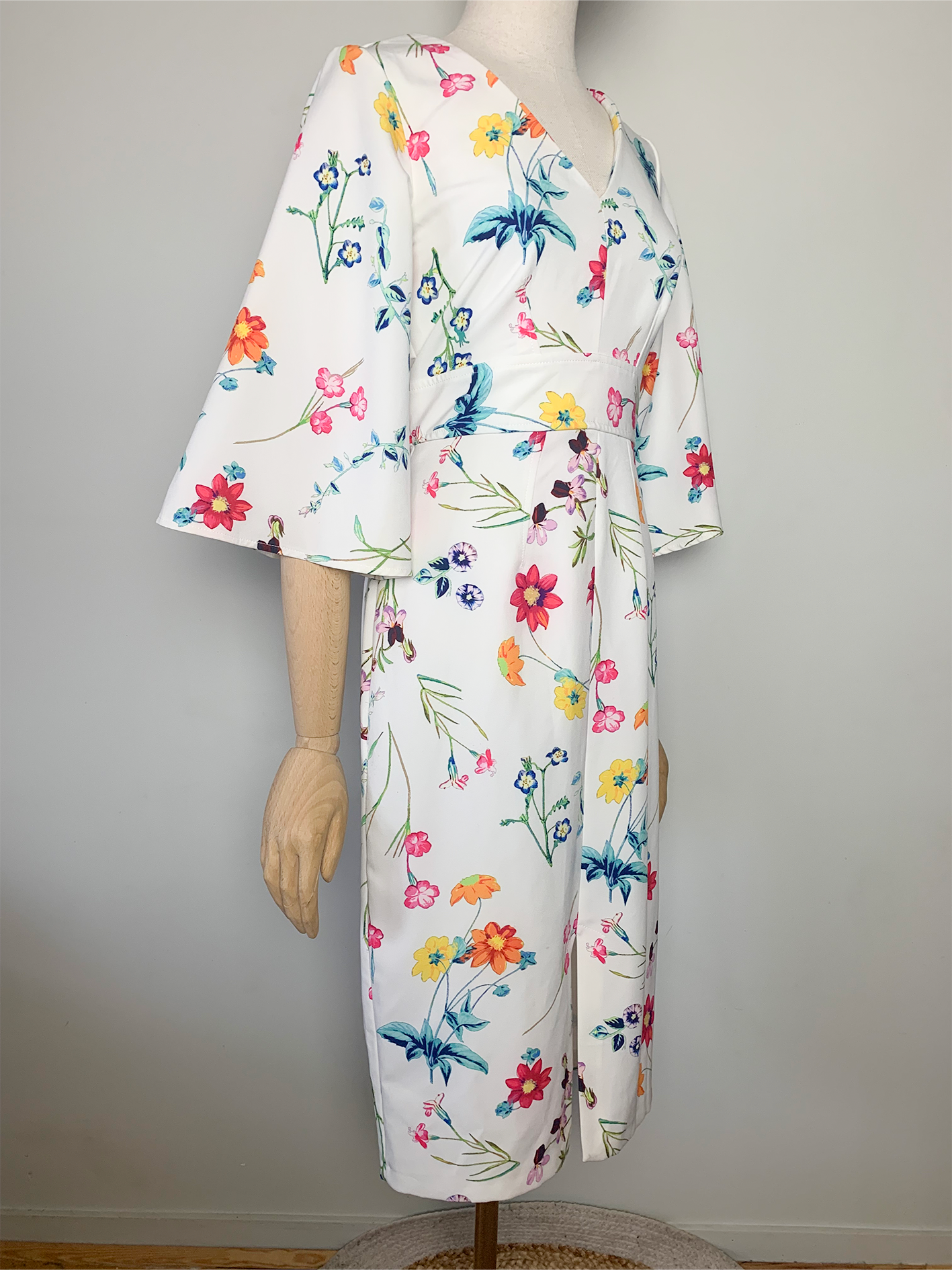 Robe chic blanche imprimée fleurs Closet