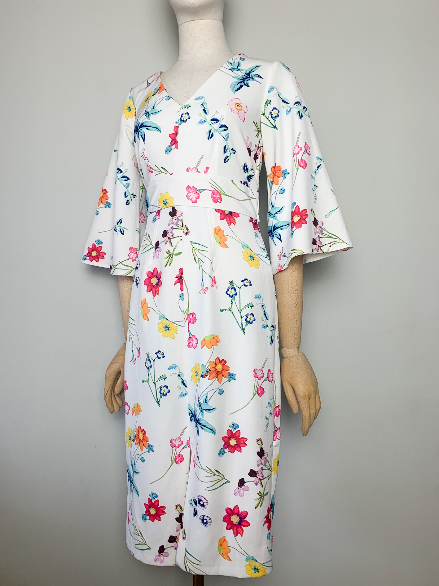 Robe chic blanche imprimée fleurs Closet