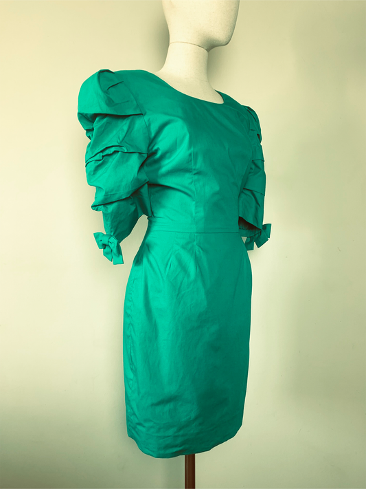 Robe verte nœuds dans le dos vintage années 80 90 Youri
