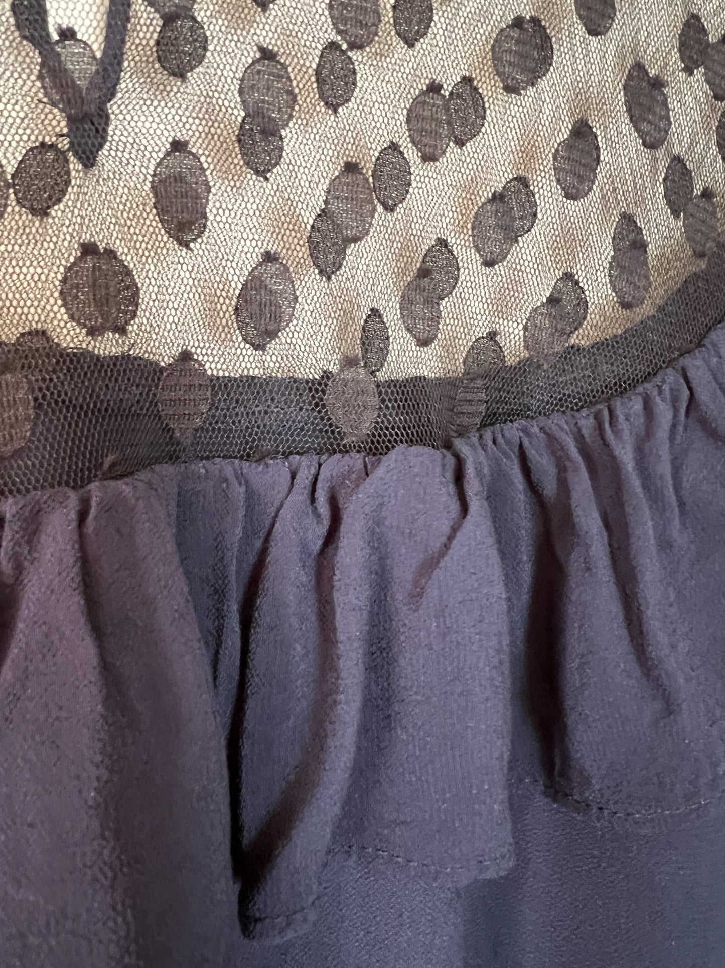 Robe Claudie Pierlot Marine Viscose - Plumetis Volant - T. 38 (Grand) - Made in France