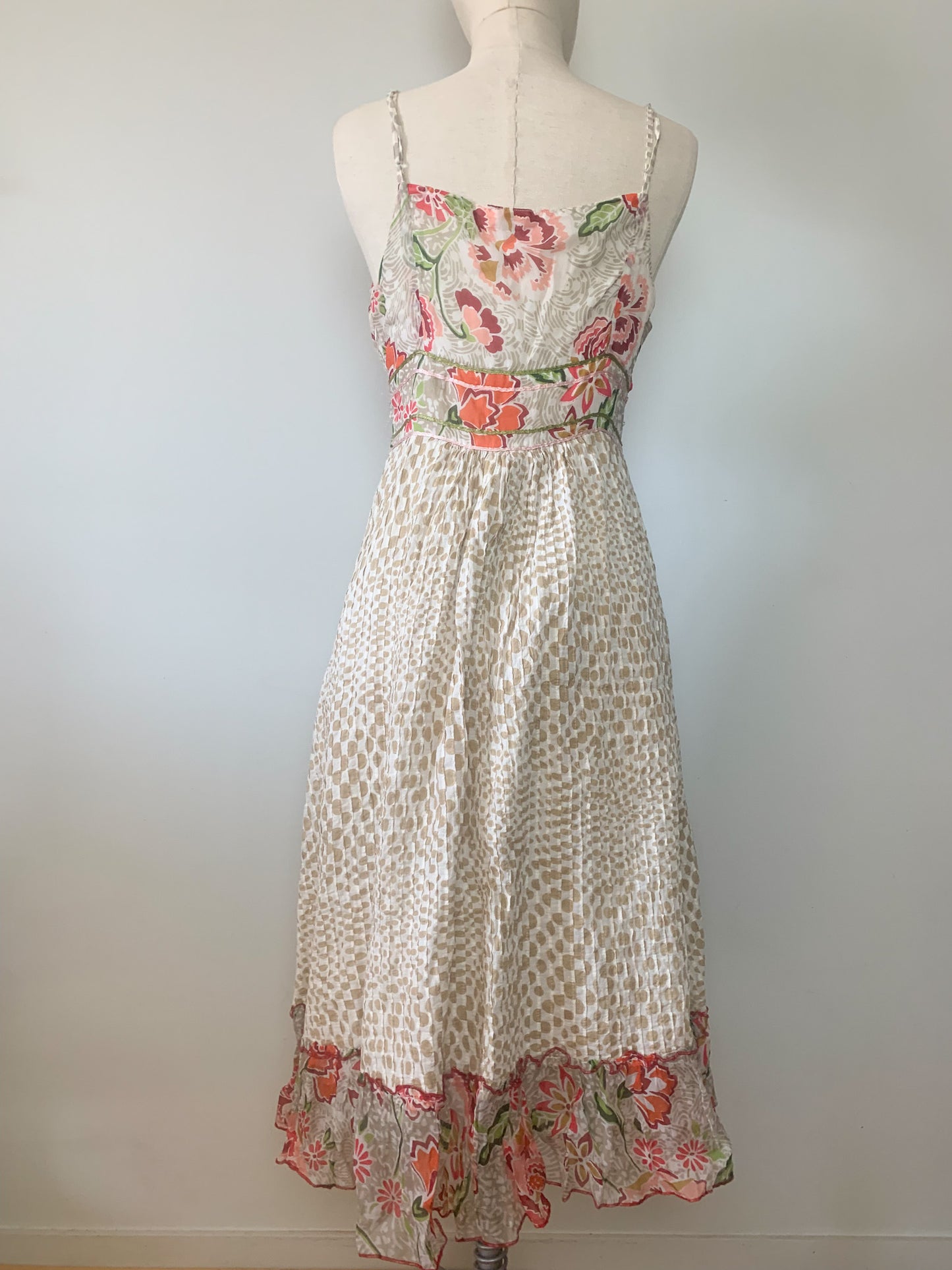 Robe Midi Bohème Renée Derhy Broderies & Perles – Coupe Empire – Taille S