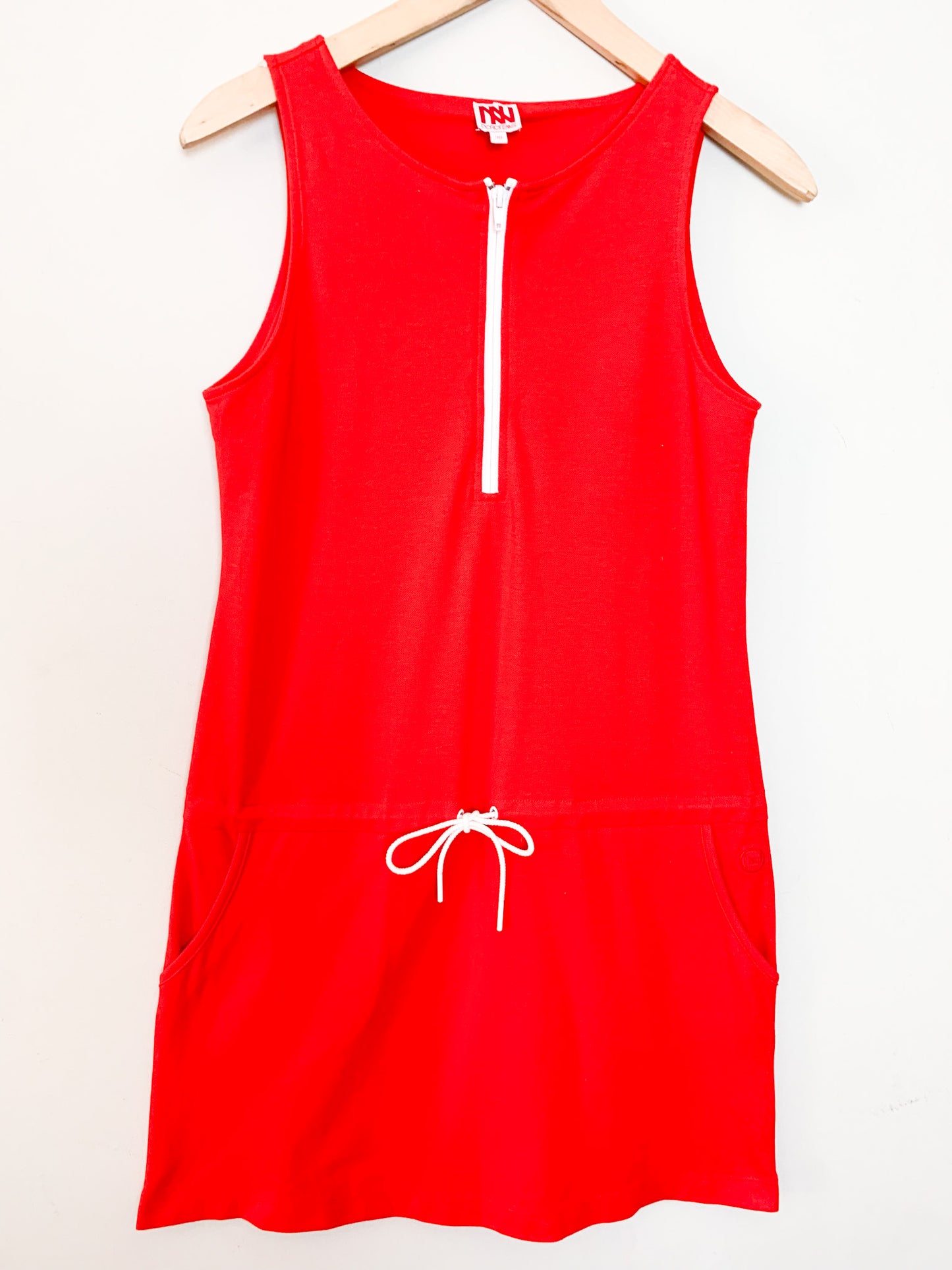 Robe Vintage Années 90 - Rouge - Sport-Chic -Coton Piqué – Dorotennis - T. 36/38