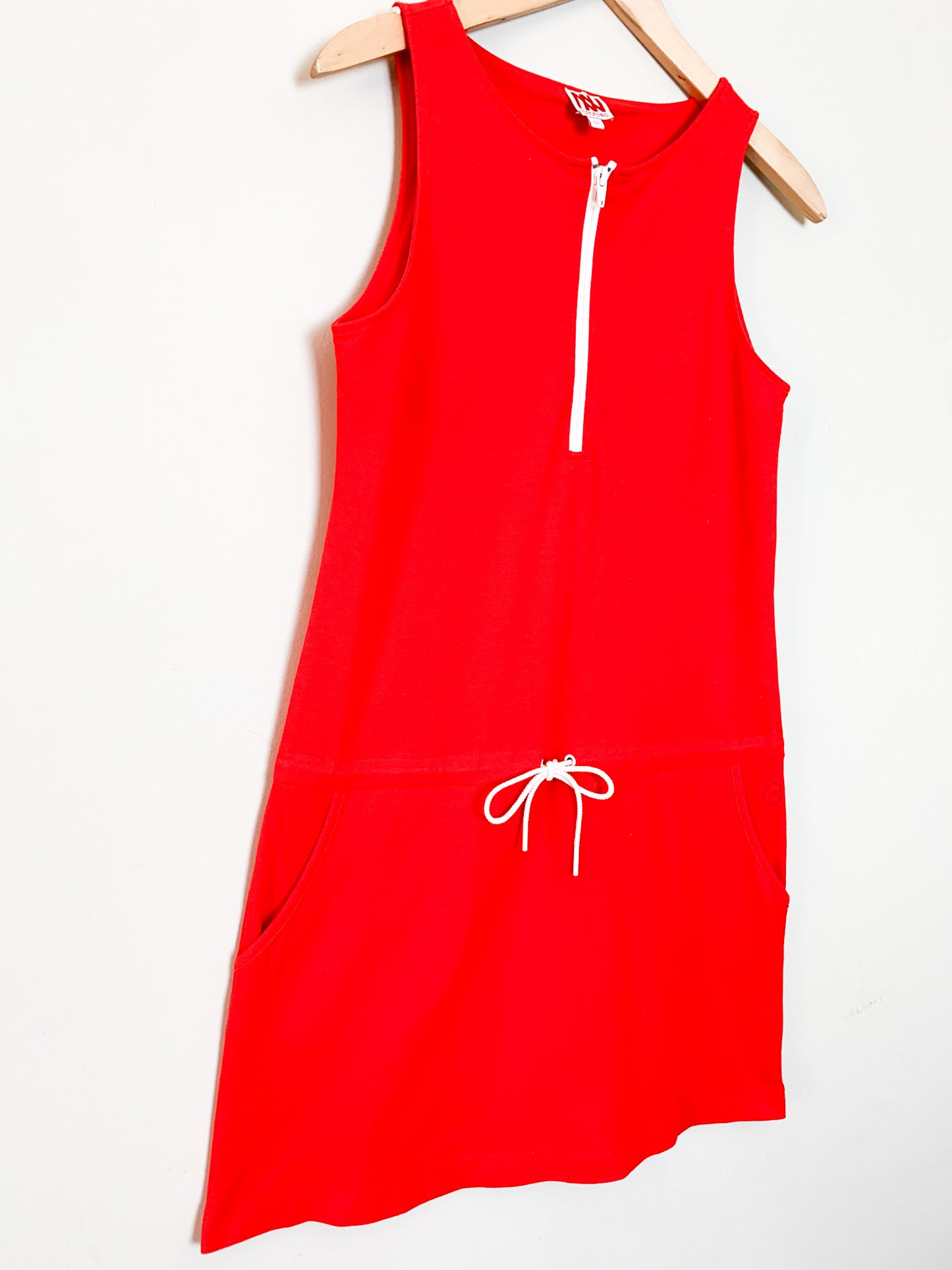 Robe Vintage Années 90 - Rouge - Sport-Chic -Coton Piqué – Dorotennis - T. 36/38