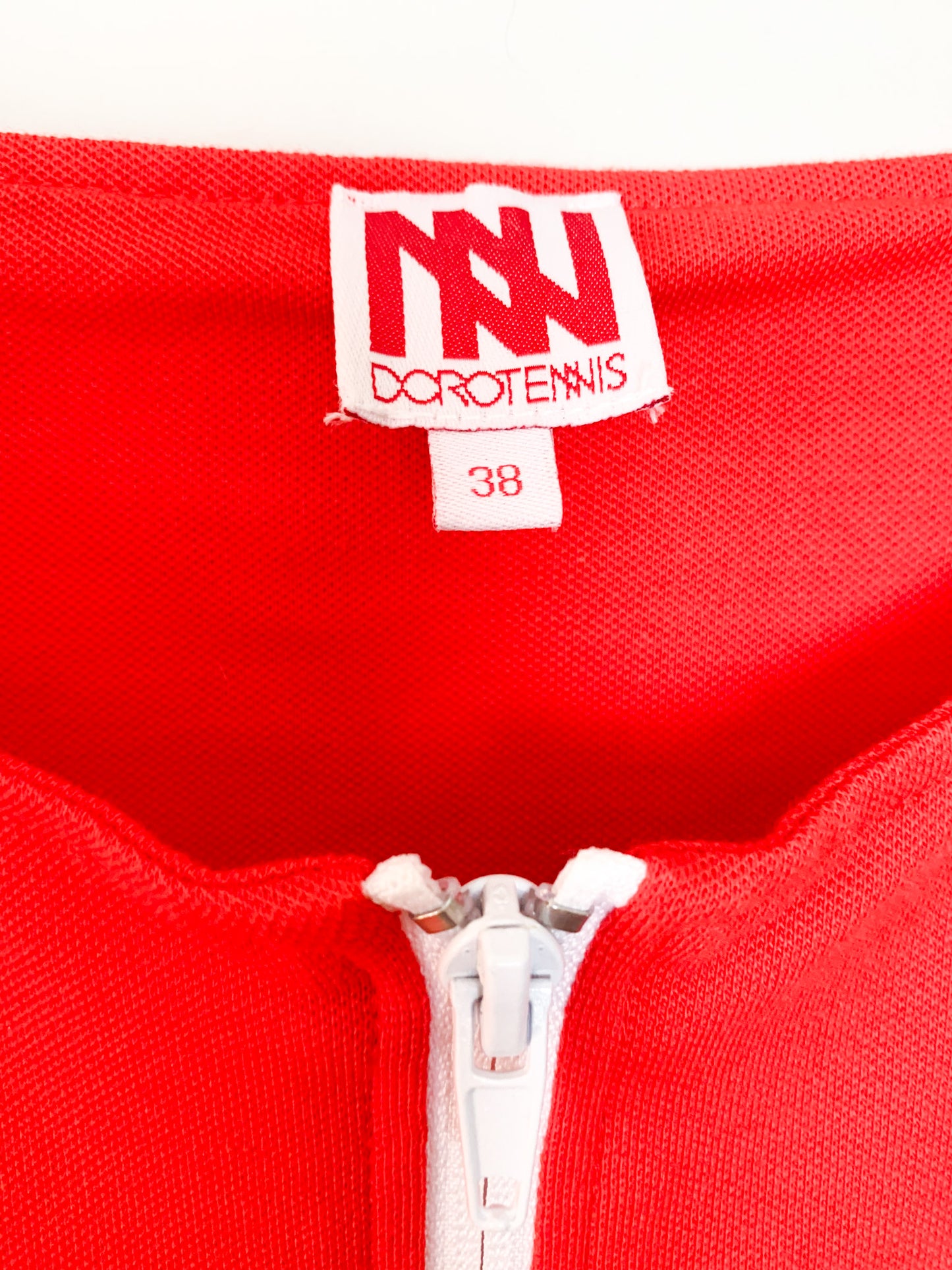 Robe Vintage Années 90 - Rouge - Sport-Chic -Coton Piqué – Dorotennis - T. 36/38