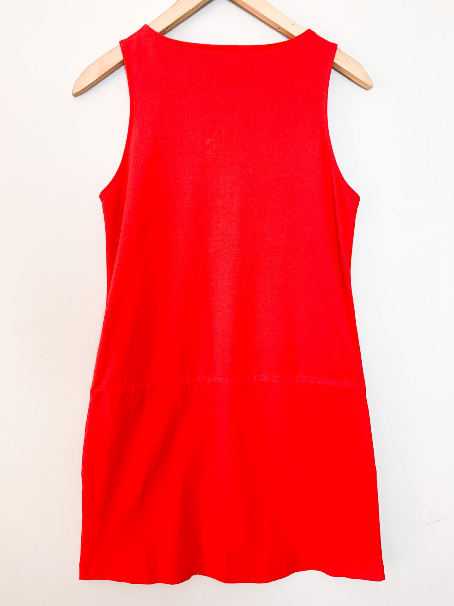 Robe Vintage Années 90 - Rouge - Sport-Chic -Coton Piqué – Dorotennis - T. 36/38