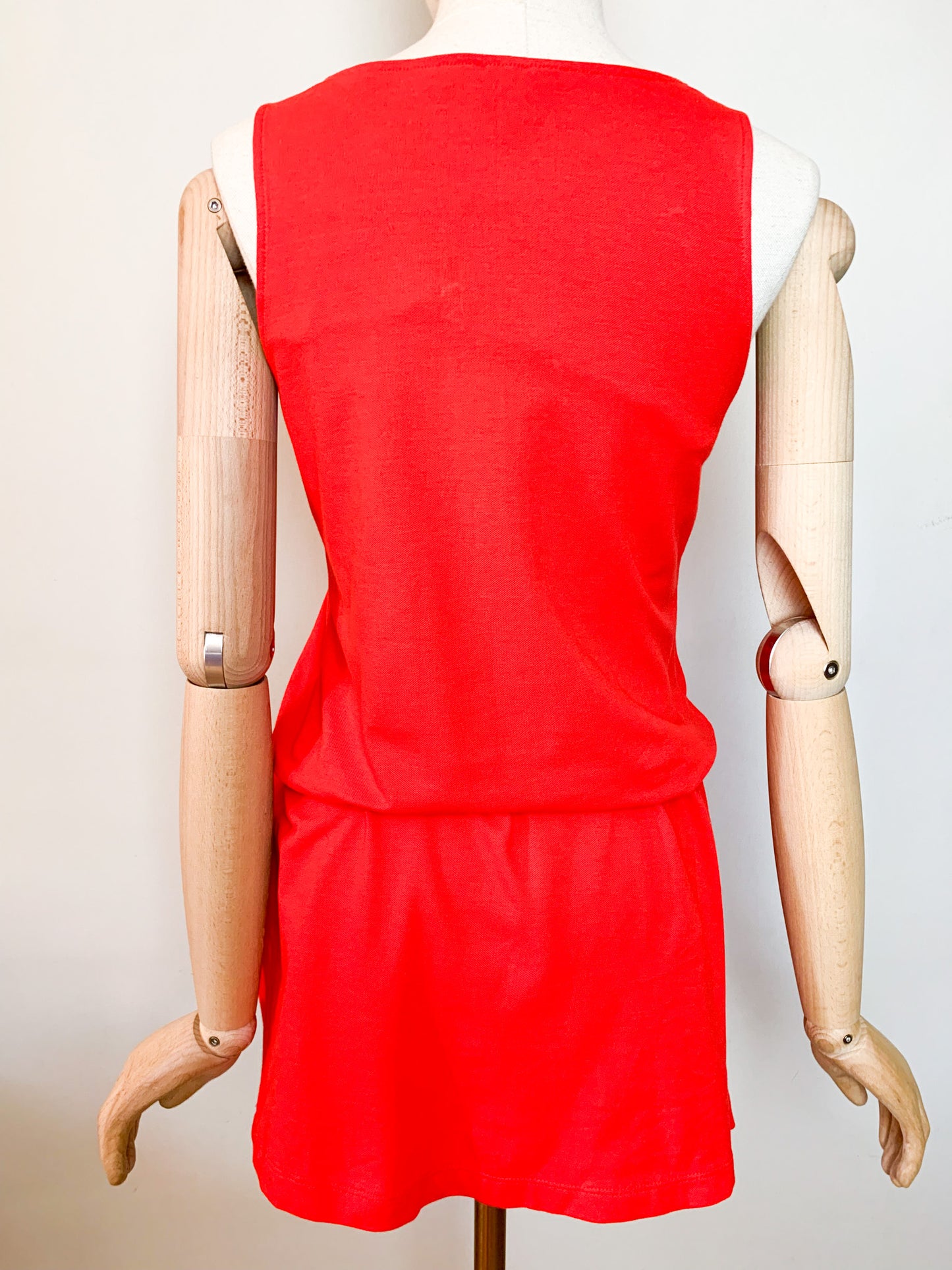 Robe Vintage Années 90 - Rouge - Sport-Chic -Coton Piqué – Dorotennis - T. 36/38