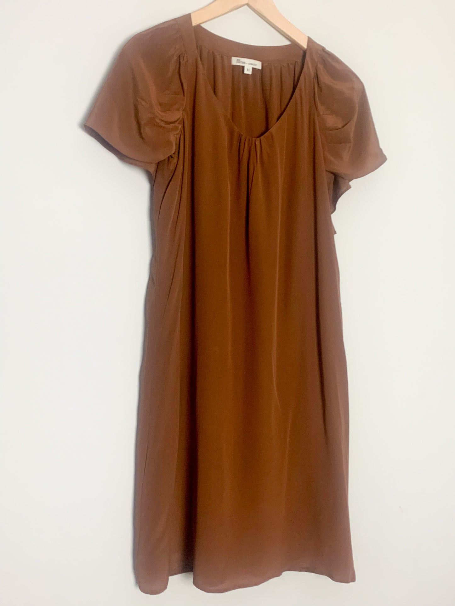 Robe en soie marron Les Petites