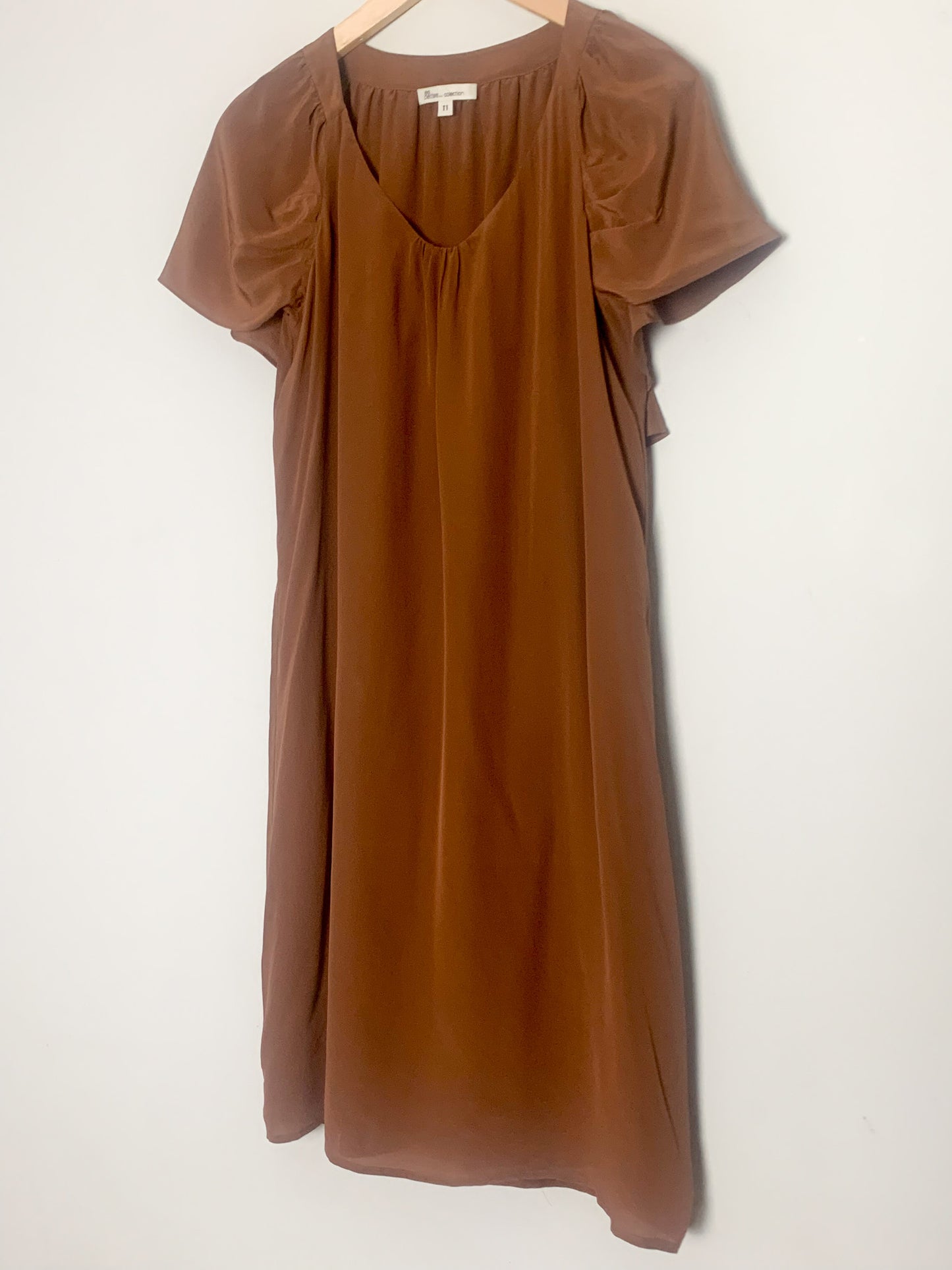 Robe en soie marron Les Petites