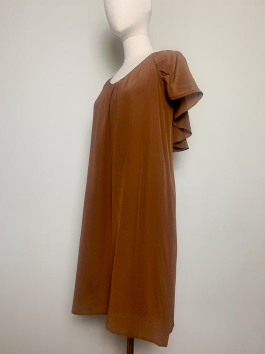 Robe en soie marron Les Petites