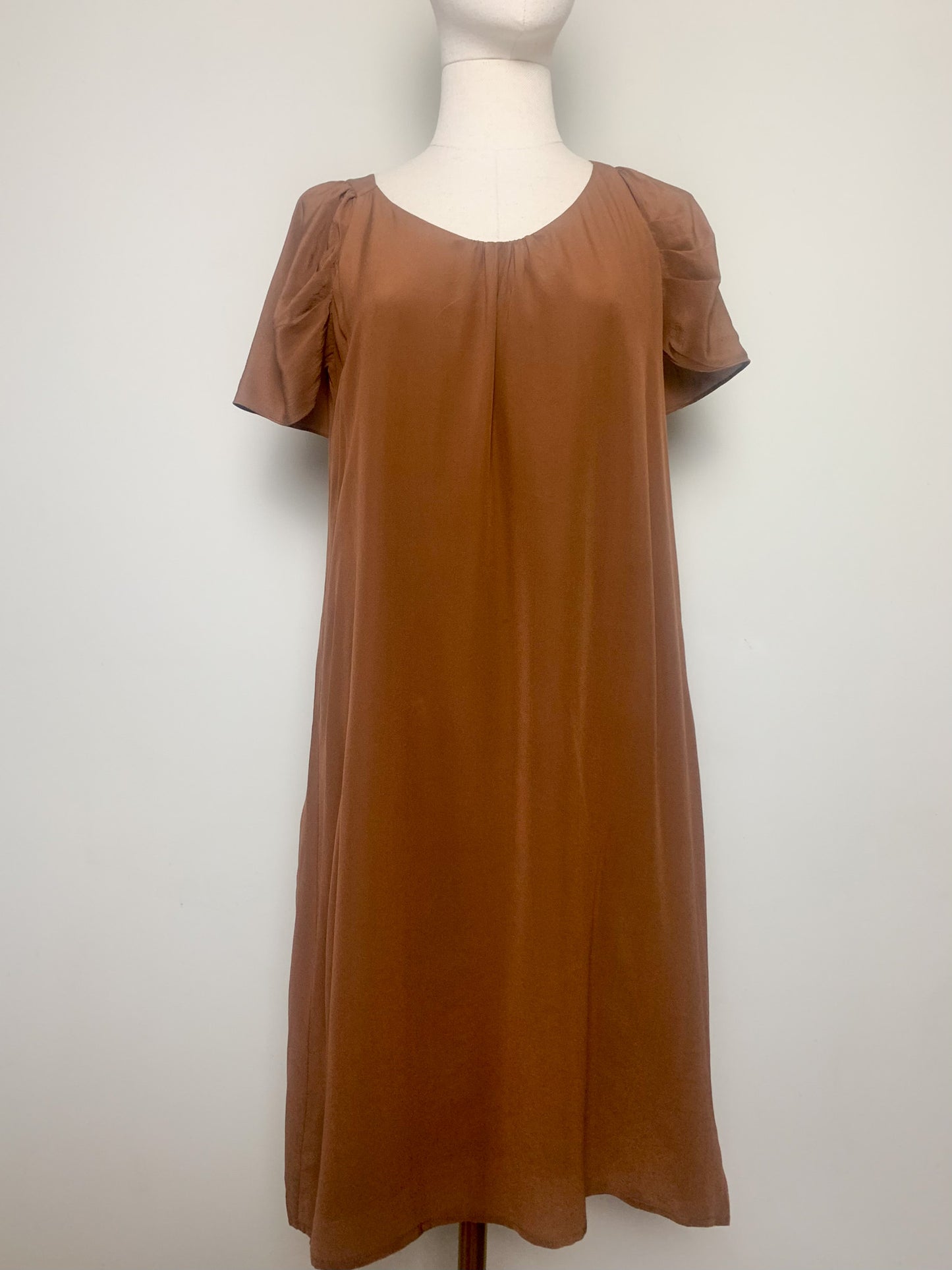Robe en soie marron Les Petites