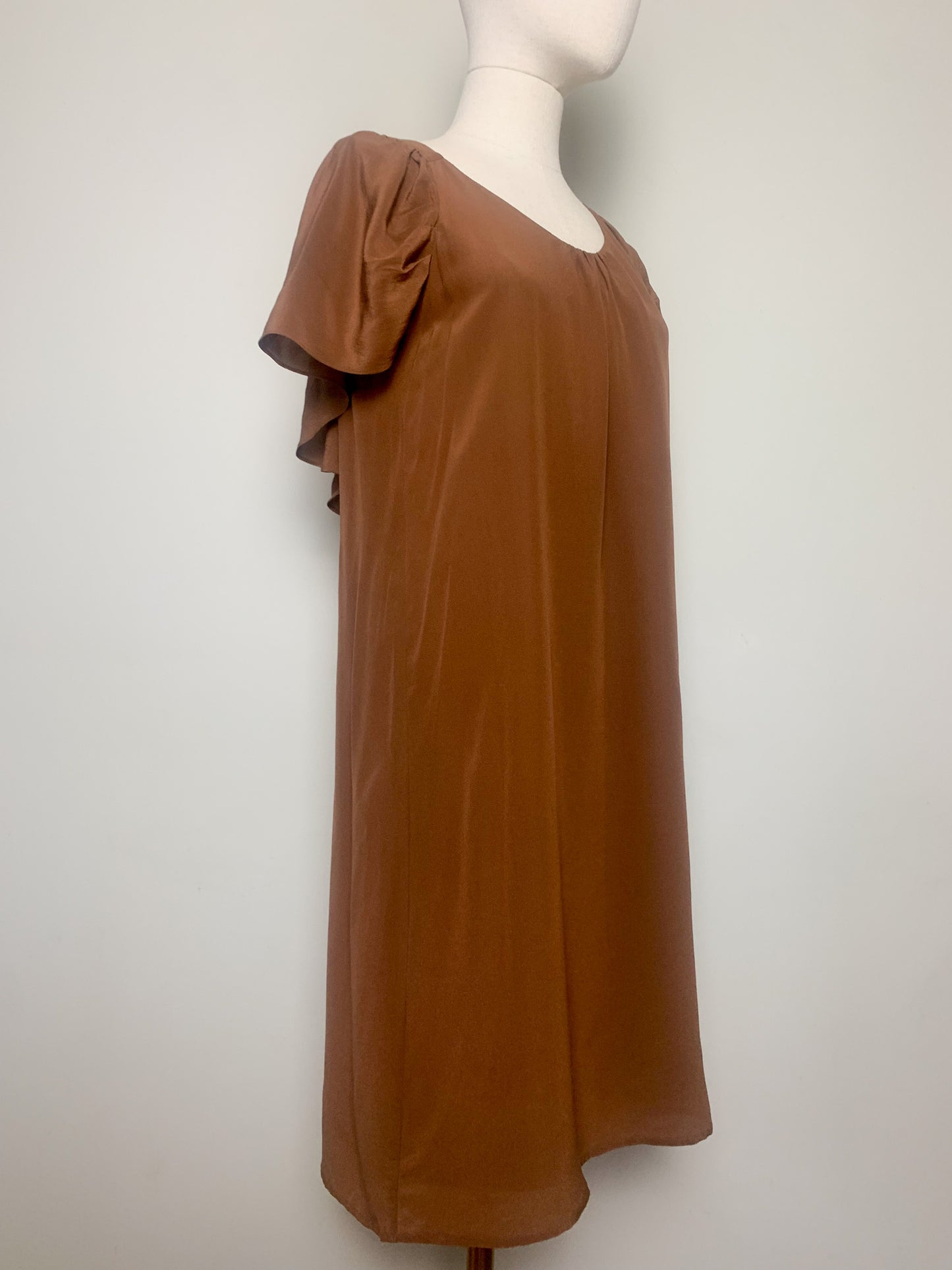 Robe en soie marron Les Petites