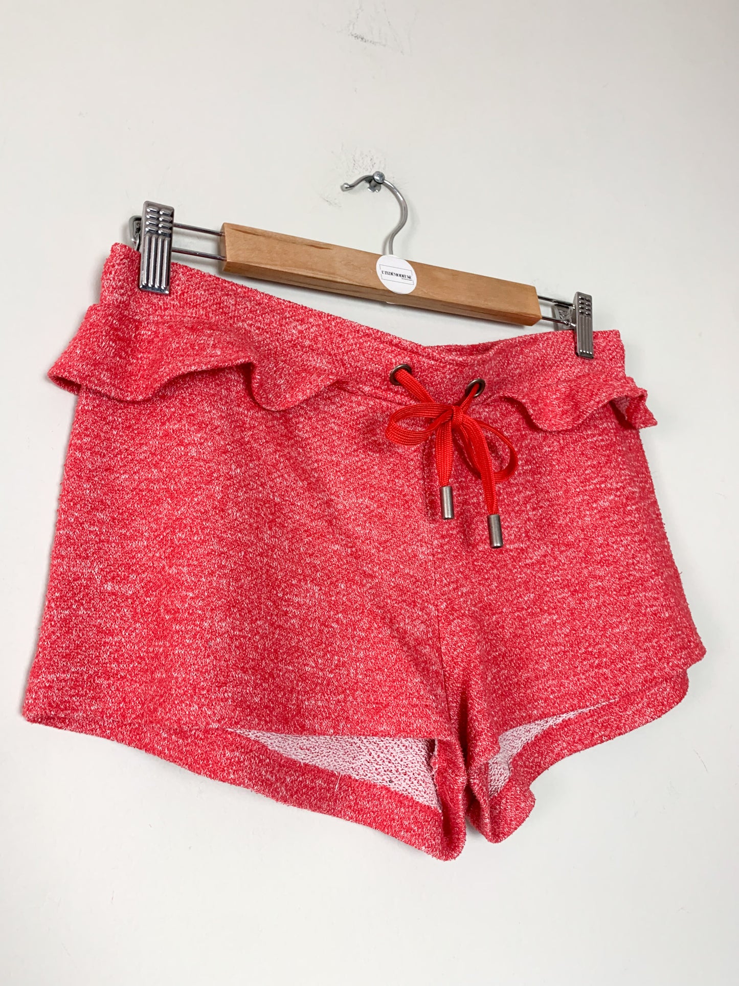 Short mini avec volants rouge framboise Bel Air #belair #shorts
