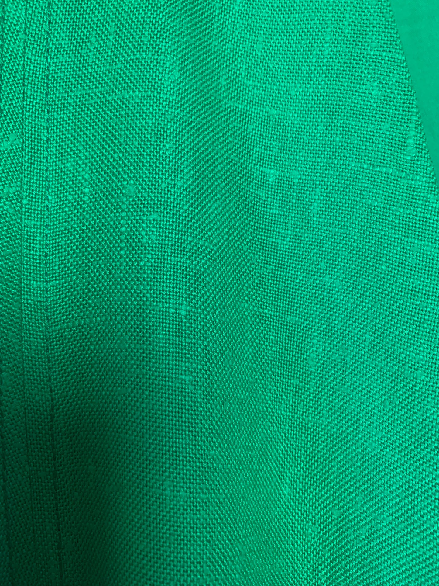 Veste Vintage Années 70 Manches Courtes - Vert Lumineux - Tissu Texturé - T. 36/38
