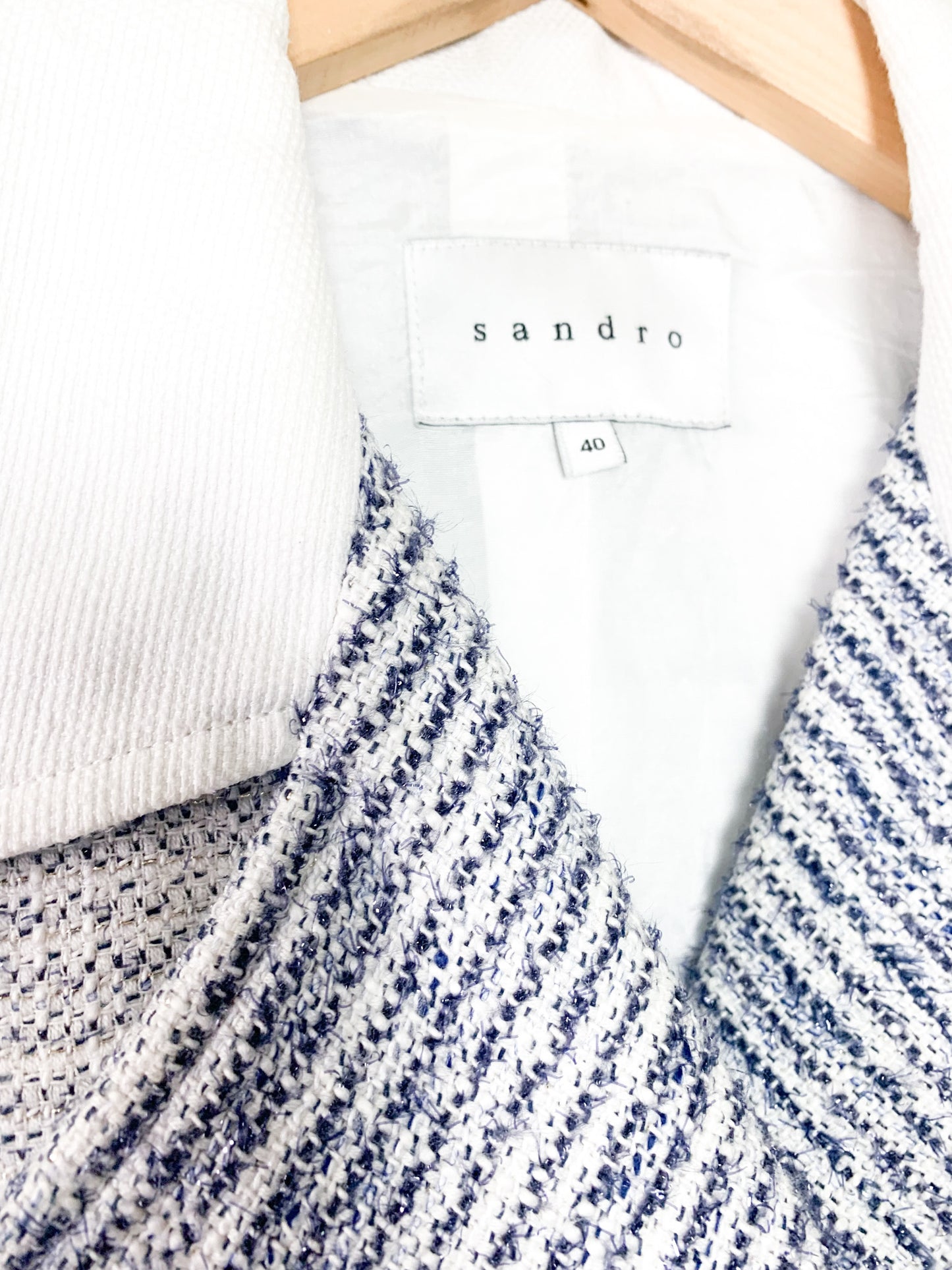Perfecto Sandro Paris - Lin & Coton Texturé Écru - Détails Zips - T. 40