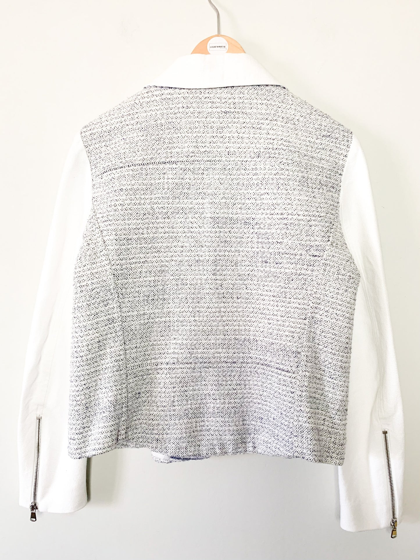 Perfecto Sandro Paris - Lin & Coton Texturé Écru - Détails Zips - T. 40