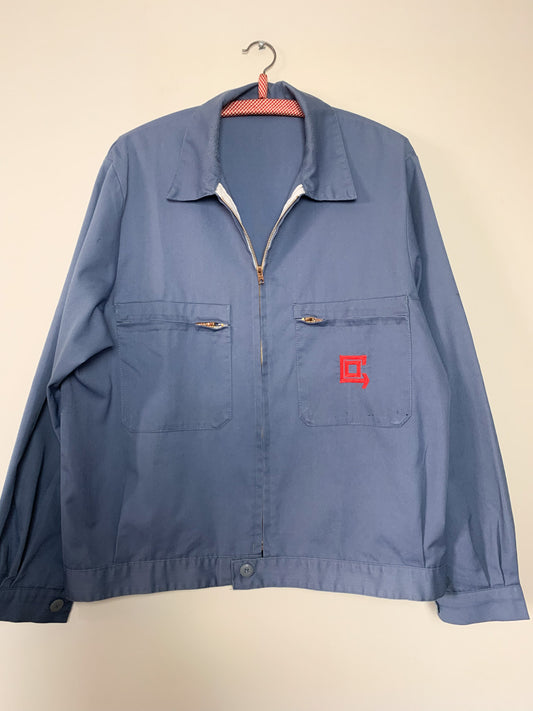 Veste Workwear Vintage EDF 80s/90s - Bleu Moiré Noir - Technique Utility - L (T. 48)