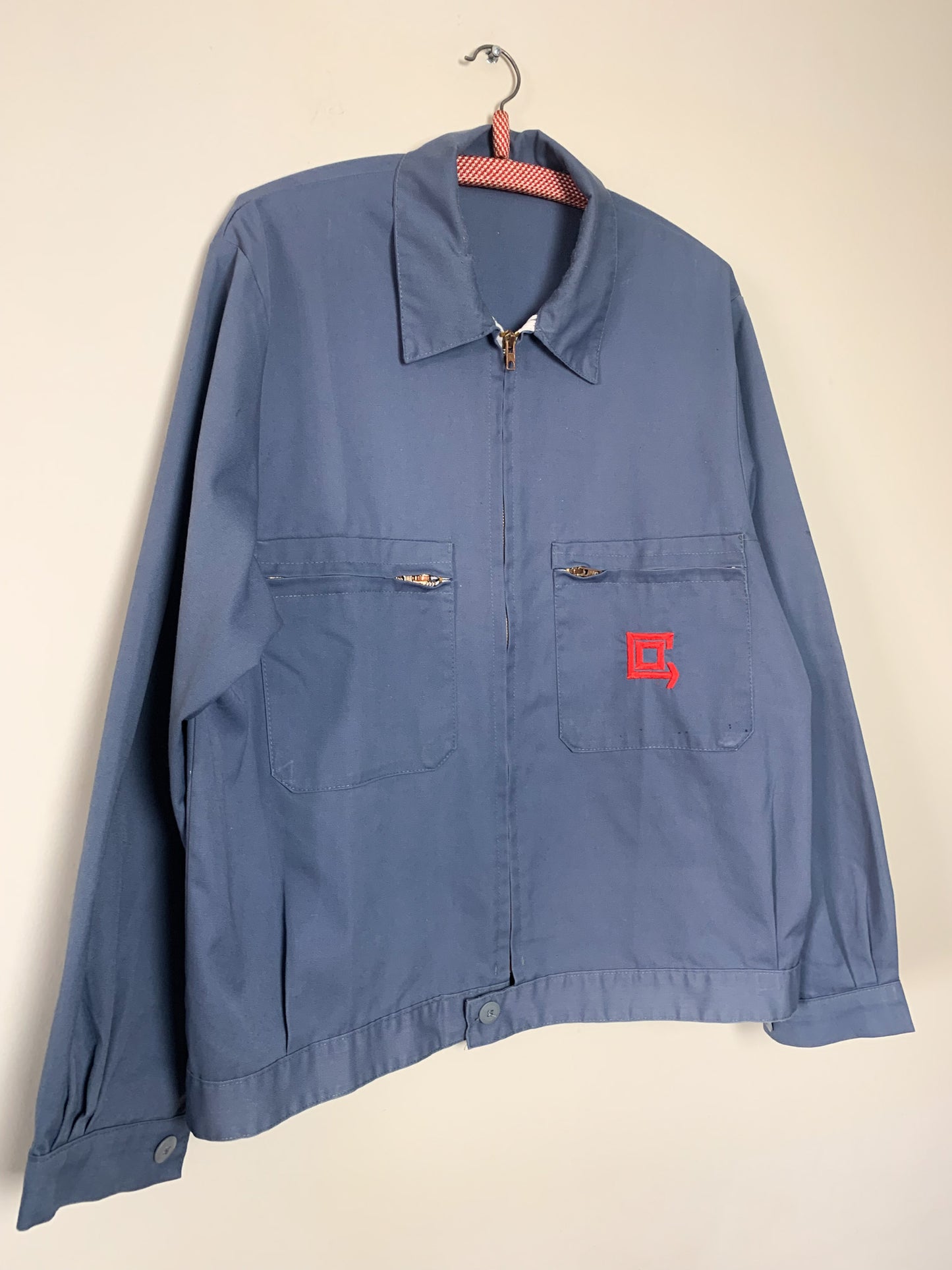 Veste Workwear Vintage EDF 80s/90s - Bleu Moiré Noir - Technique Utility - L (T. 48)