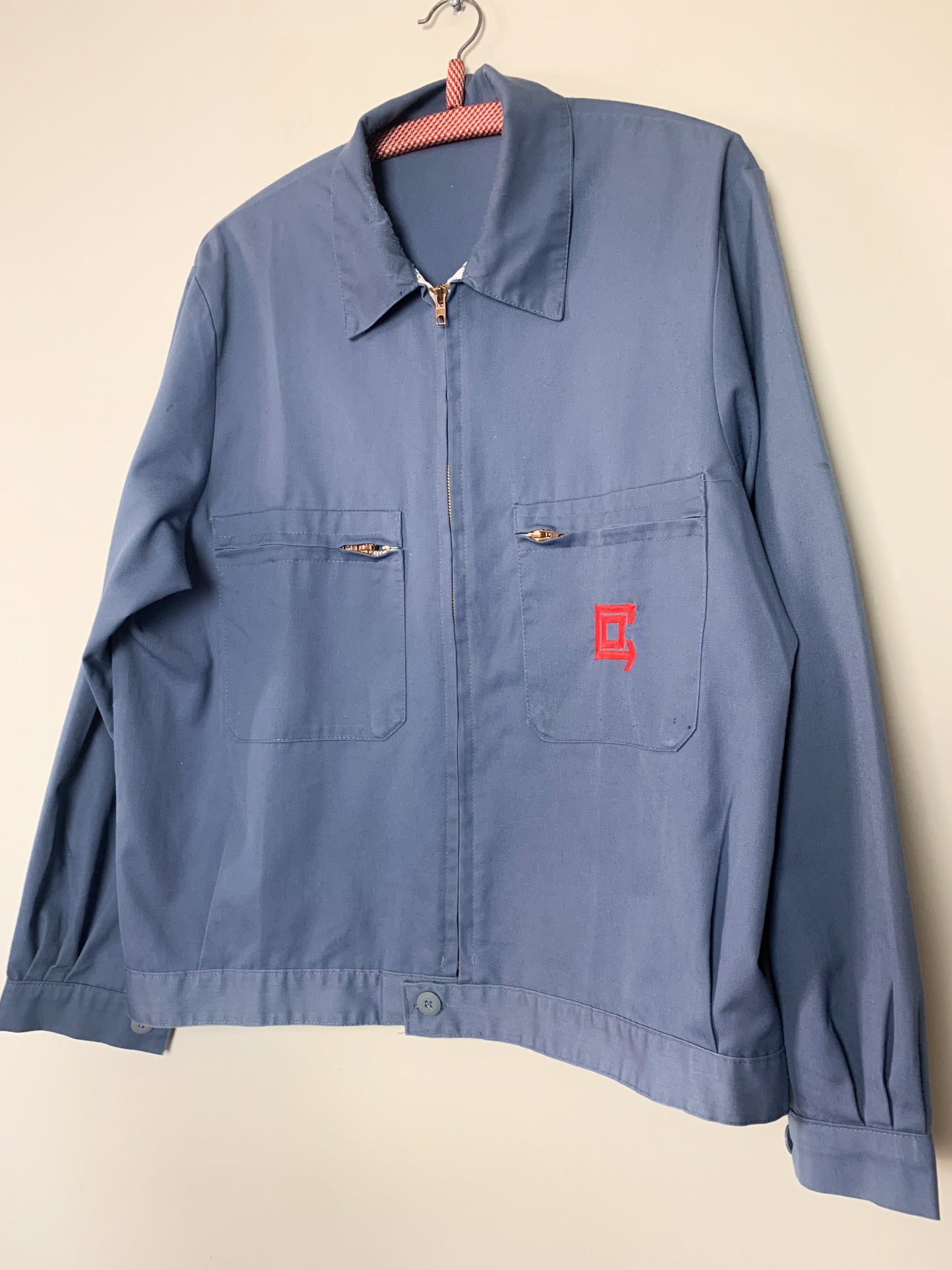 Veste Workwear Vintage EDF 80s/90s - Bleu Moiré Noir - Technique Utility - L (T. 48)