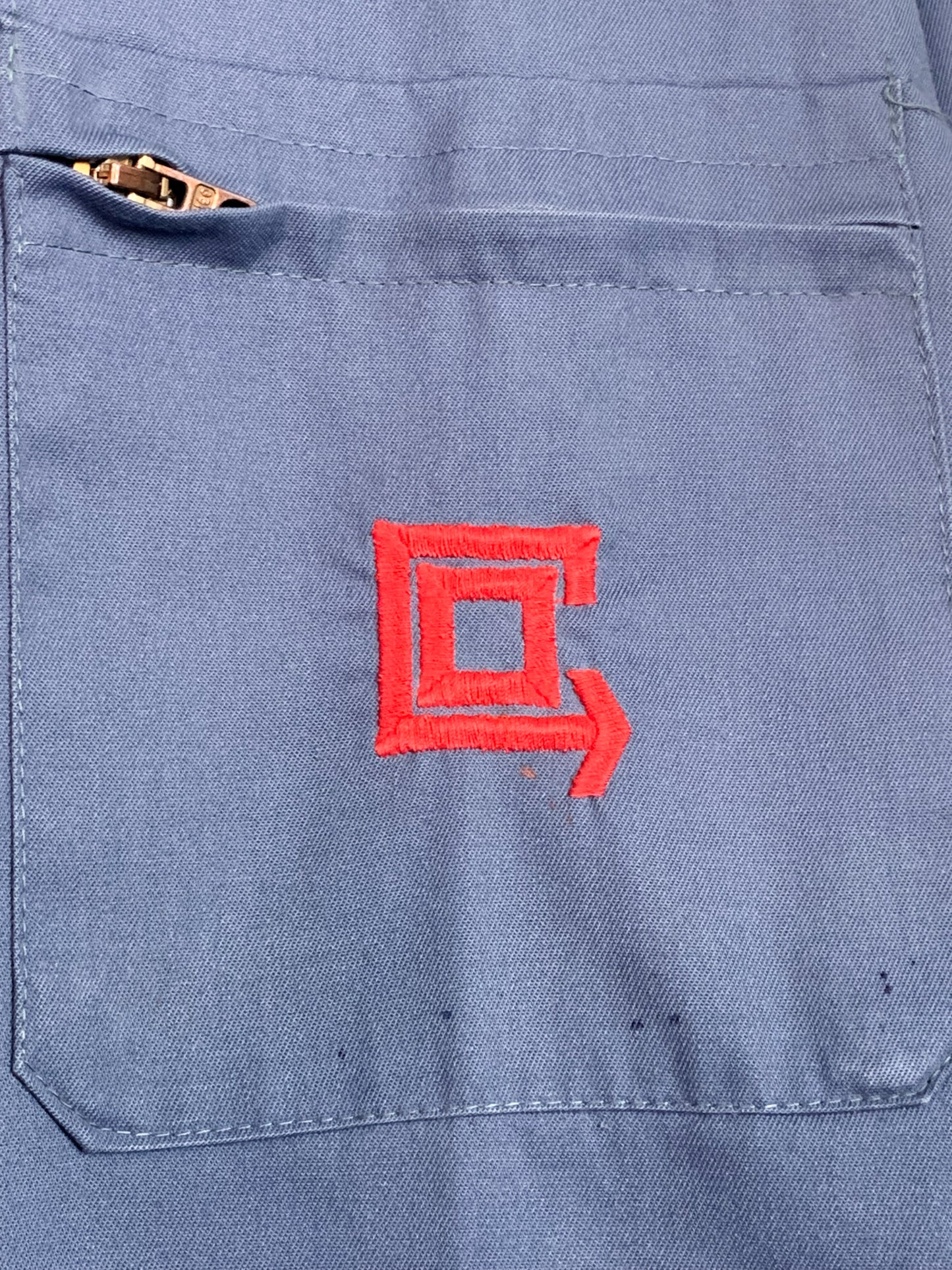 Veste Workwear Vintage EDF 80s/90s - Bleu Moiré Noir - Technique Utility - L (T. 48)