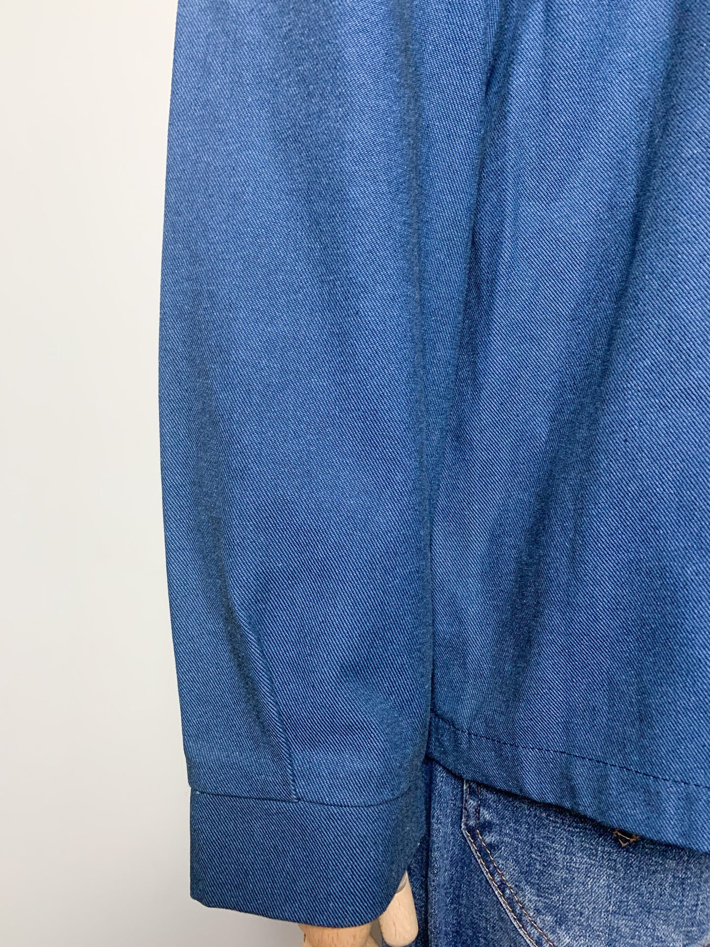 Veste Workwear Vintage Années 90 Bleu & Liseré Rouge - Coton - Unisexe - T. L